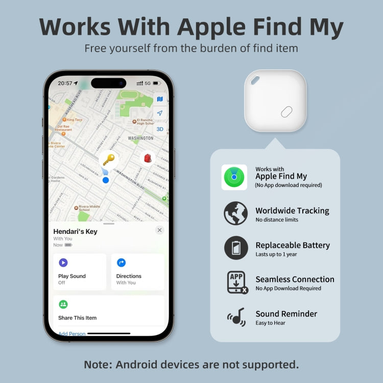 F2 Global Location Tracker Anti-lost Device(White) - Personal Tracker by PMC Jewellery | Online Shopping South Africa | PMC Jewellery | Buy Now Pay Later Mobicred