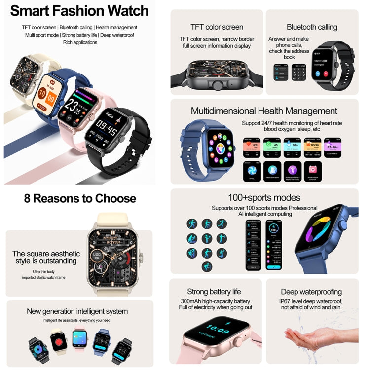 ZW36A 1.83 inch BT Call Smart Watch, Blood oxygen / Blood Pressure / Heart Rate(Gold) - free shipping - PMC TechLife - Order now!
