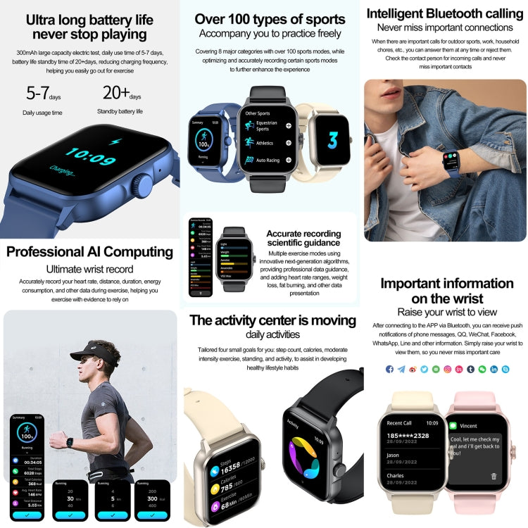 ZW36A 1.83 inch BT Call Smart Watch, Blood oxygen / Blood Pressure / Heart Rate(Pink) - Smart Wristbands by PMC TechLife | Online Shopping South Africa | PMC TechLife | Buy Now Pay Later Mobicred