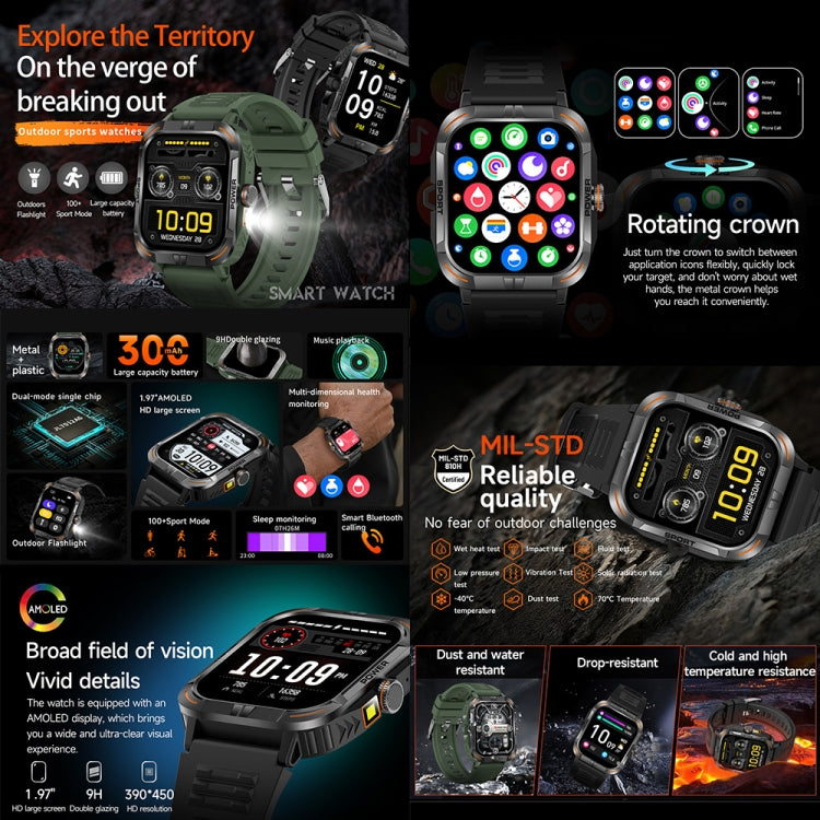 ZW69 1.97 inch AMOLED Outdoor Sports BT Call Smart Watch, Blood Oxygen / Heart Rate / Remote Photography / Sleep monitoring(Black) - Smart Wristbands by PMC TechLife | Online Shopping South Africa | PMC TechLife | Buy Now Pay Later Mobicred
