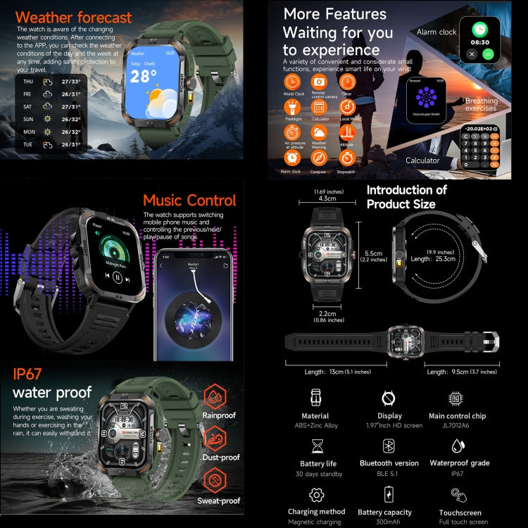 ZW69 1.97 inch AMOLED Outdoor Sports BT Call Smart Watch, Blood Oxygen / Heart Rate / Remote Photography / Sleep monitoring(Black) - Smart Wristbands by PMC TechLife | Online Shopping South Africa | PMC TechLife | Buy Now Pay Later Mobicred