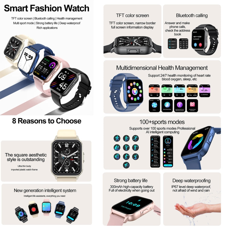 ZW36 1.83 inch BT Call Smart Watch, Blood oxygen / Blood Pressure / Heart Rate(Gold) - Smart Wristbands by PMC TechLife | Online Shopping South Africa | PMC TechLife | Buy Now Pay Later Mobicred