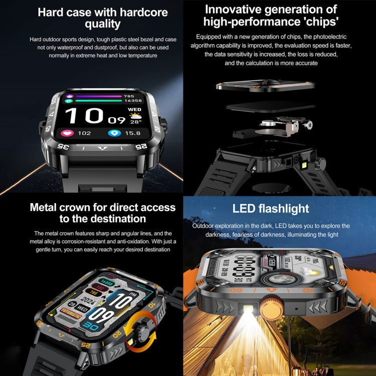 ZW59 1.95 inch BT Call Sports Smart Watch, Blood Oxygen / Heart Rate / Remote Photography(Orange) - free shipping - PMC TechLife - Order now!