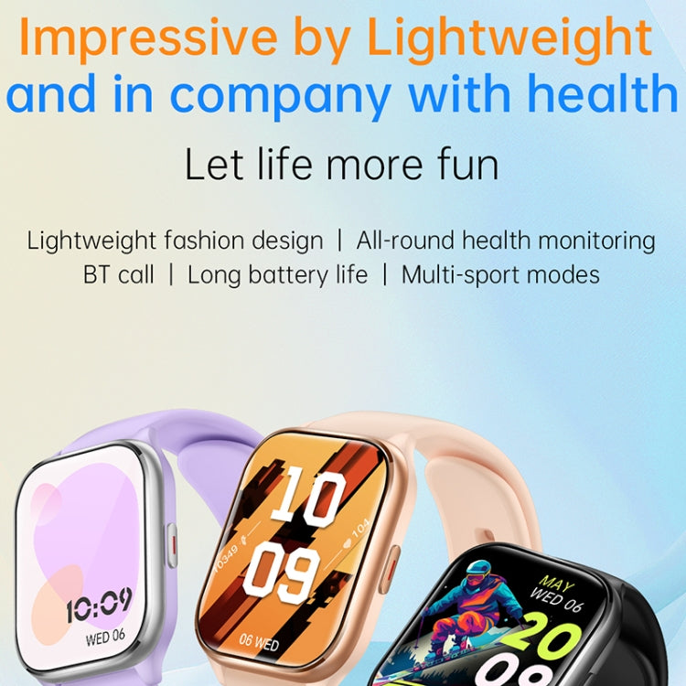 KT73S 1.85 inch Square Screen BT Call Smart Watch, Heart Rate / Blood Pressure / Blood Oxygen / Female Health / Sleep Monitoring(Black) - Smart Wristbands by PMC TechLife | Online Shopping South Africa | PMC TechLife | Buy Now Pay Later Mobicred