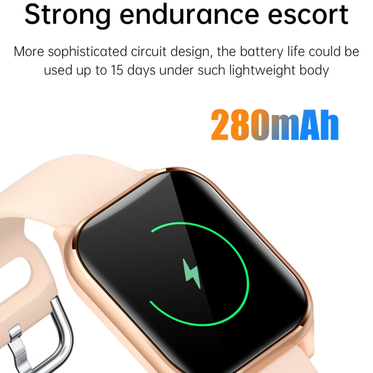 KT73S 1.85 inch Square Screen BT Call Smart Watch, Heart Rate / Blood Pressure / Blood Oxygen / Female Health / Sleep Monitoring(Gold) - Smart Wristbands by PMC TechLife | Online Shopping South Africa | PMC TechLife | Buy Now Pay Later Mobicred