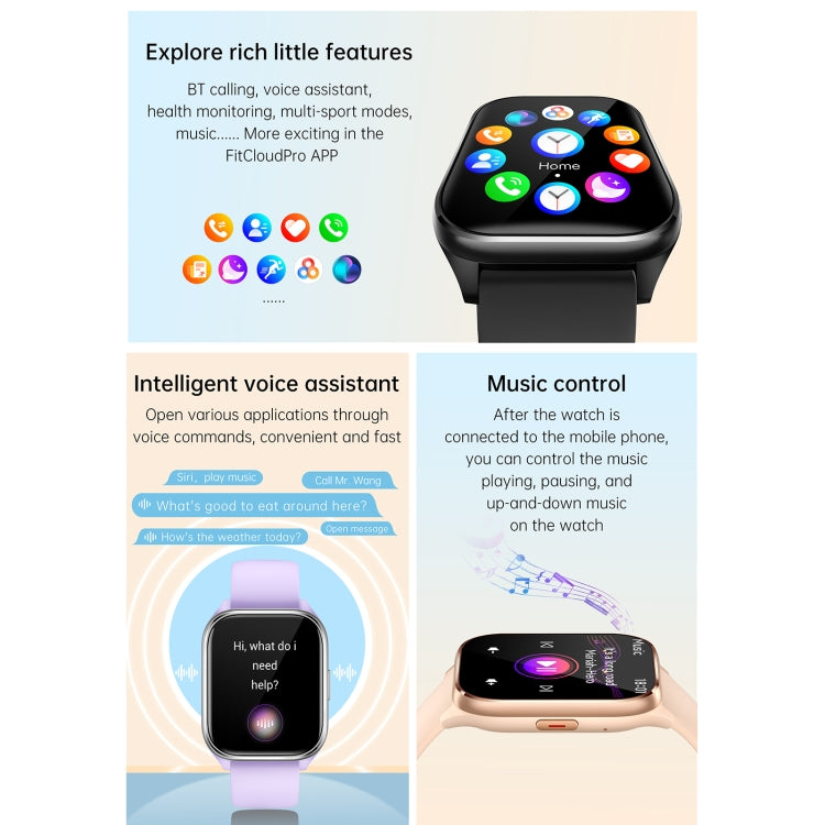 KT73S 1.85 inch Square Screen BT Call Smart Watch, Heart Rate / Blood Pressure / Blood Oxygen / Female Health / Sleep Monitoring(Purple) - free shipping - PMC TechLife - Order now!