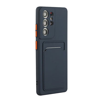 For Samsung Galaxy S25 Ultra 5G Card Slot Design Shockproof TPU Phone Case(Dark Blue) - Galaxy S25 Ultra 5G Cases by PMC Jewellery | Online Shopping South Africa | PMC Jewellery | Buy Now Pay Later Mobicred