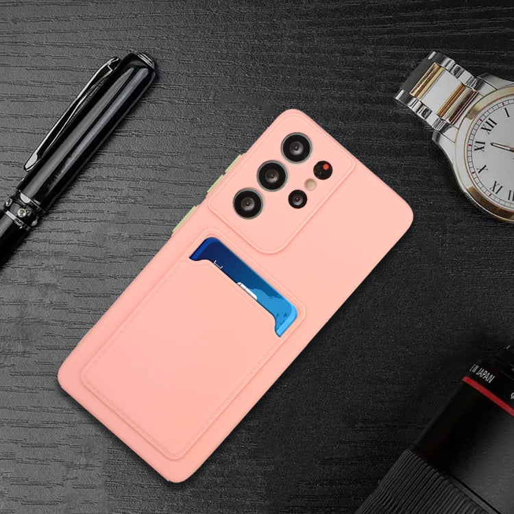 For Samsung Galaxy S25 Ultra 5G Card Slot Design Shockproof TPU Phone Case(Pink) - Galaxy S25 Ultra 5G Cases by PMC TechLife | Online Shopping South Africa | PMC TechLife | Buy Now Pay Later Mobicred