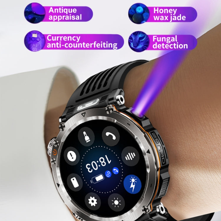 HT30 1.7 inch IP68 Waterproof Silicone Band Smart Watch, Support Flashlight / Banknote Detector Light / Compass(Blue) - free shipping - PMC TechLife - Order now!