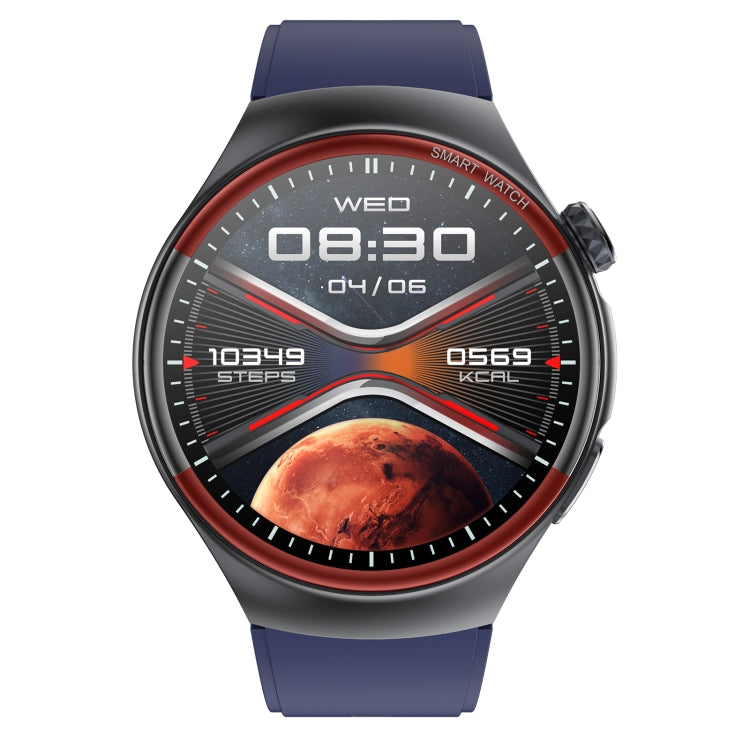 T82 1.43 inch Round Screen BT Call Smart Watch, Heart Rate / Blood Pressure / Blood Oxygen / Sleep / Blood Sugar / HRV / Metope / SOS, Strap:Silicone Blue - Smart Wristbands by PMC TechLife | Online Shopping South Africa | PMC TechLife | Buy Now Pay Later Mobicred