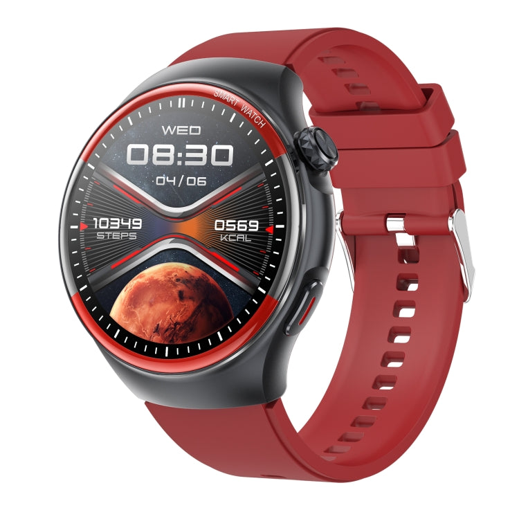 T82 1.43 inch Round Screen BT Call Smart Watch, Heart Rate / Blood Pressure / Blood Oxygen / Sleep / Blood Sugar / HRV / Metope / SOS, Strap:Silicone Red - Smart Wristbands by PMC TechLife | Online Shopping South Africa | PMC TechLife | Buy Now Pay Later Mobicred