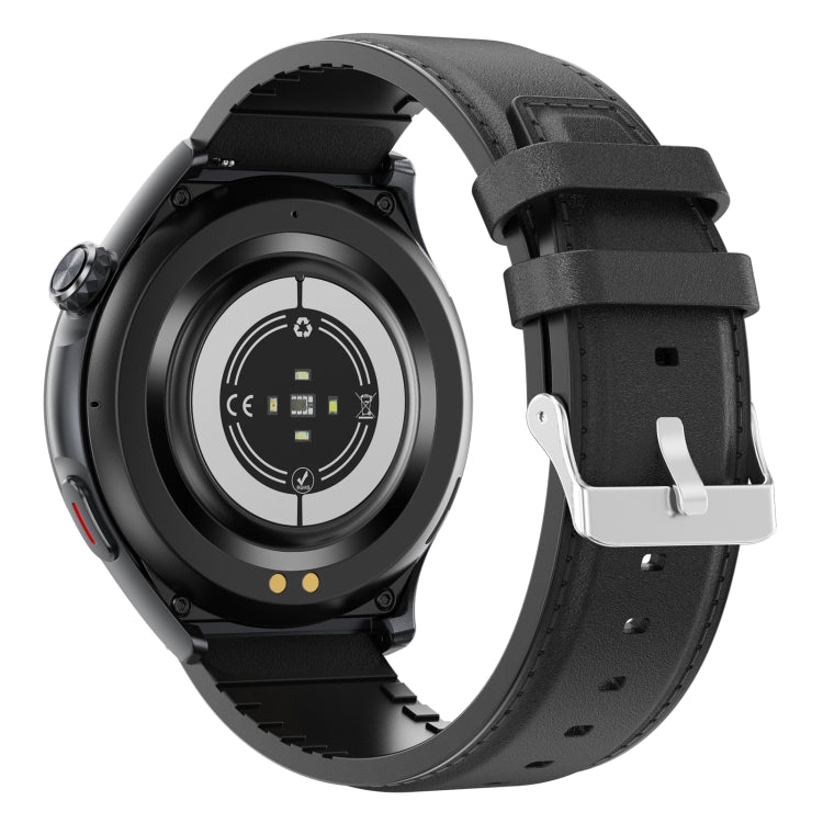 T82 1.43 inch Round Screen BT Call Smart Watch, Heart Rate / Blood Pressure / Blood Oxygen / Sleep / Blood Sugar / HRV / Metope / SOS, Strap:Leather Black - Smart Wristbands by PMC TechLife | Online Shopping South Africa | PMC TechLife | Buy Now Pay Later Mobicred