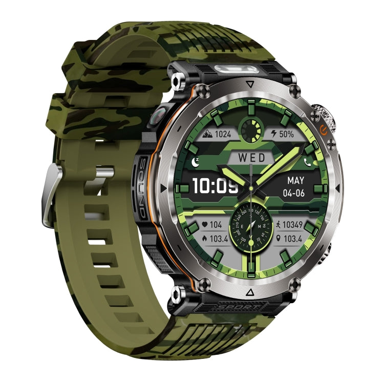 HT30 1.7 inch IP68 Waterproof Camouflage Silicone Band Smart Watch, Support Flashlight / Banknote Detector Light / Compass(Army Green) - Smart Wristbands by PMC TechLife | Online Shopping South Africa | PMC TechLife | Buy Now Pay Later Mobicred