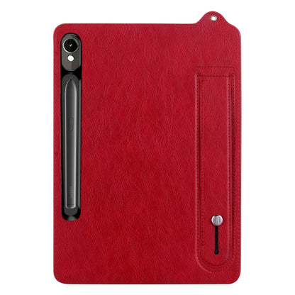 For Samsung Galaxy Tab S10 / S9 / S8 / S7 TPU Leather Back Tablet Case with Wristband(Red) - Tab S10 Cases by PMC Jewellery | Online Shopping South Africa | PMC Jewellery | Buy Now Pay Later Mobicred