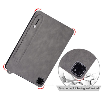 For Samsung Galaxy Tab S10+ / S9+ / S8+ TPU Leather Back Tablet Case with Wristband(Grey) - Tab S10+ Cases by PMC Jewellery | Online Shopping South Africa | PMC Jewellery | Buy Now Pay Later Mobicred