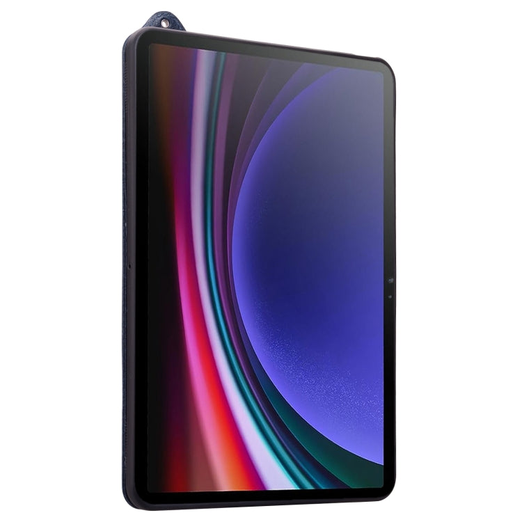 For Samsung Galaxy Tab S10+ / S9+ / S8+ TPU Leather Back Tablet Case with Wristband(Dark Blue) - Tab S10+ Cases by PMC Jewellery | Online Shopping South Africa | PMC Jewellery | Buy Now Pay Later Mobicred