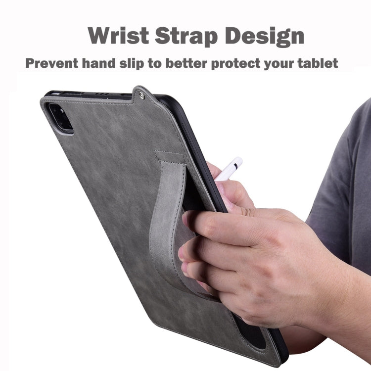 For Samsung Galaxy Tab S10 Ultra/ S11 Ultra TPU Leather Back Tablet Case with Wristband(Grey) - free shipping - PMC Jewellery - Order now!