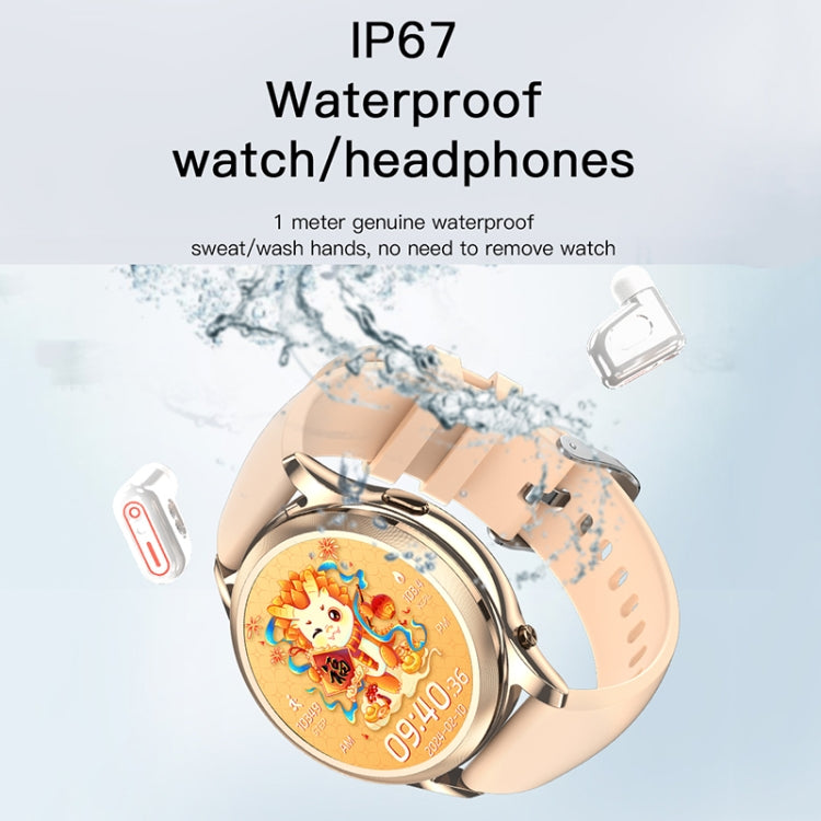 X17 mini 1.27 inch IP67 Waterproof 2 in 1 Bluetooth Earphone Smart Watch(Gold) - Smart Wristbands by PMC TechLife | Online Shopping South Africa | PMC TechLife | Buy Now Pay Later Mobicred