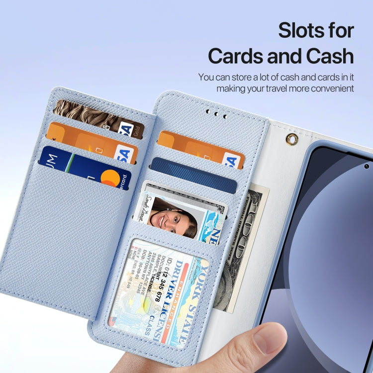 For Samsung Galaxy S25 5G DUX DUCIS Lawa Series 2 in 1 Wallet Zipper Detachable MagSafe Phone Case with Lanyard(Light Blue) - free shipping - PMC Jewellery - Order now!