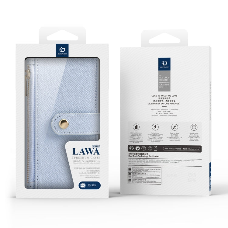 For Samsung Galaxy S25 5G DUX DUCIS Lawa Series 2 in 1 Wallet Zipper Detachable MagSafe Phone Case with Lanyard(Light Blue) - free shipping - PMC Jewellery - Order now!