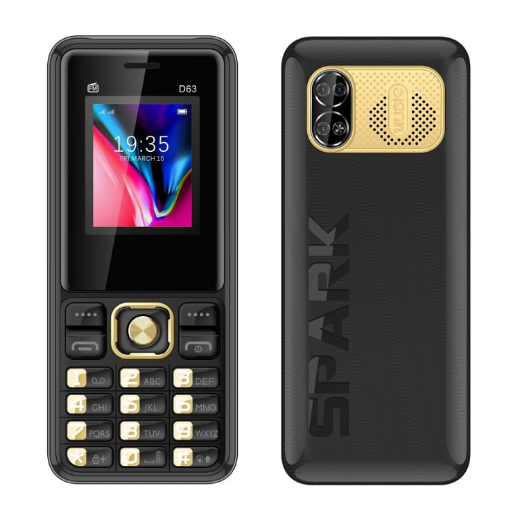 D63 Elder Keypad Phone, 1.77 inch, 3600mAh, SOS, FM, Dual SIM, GSM, Plug:UK Plug(Black) - Others by PMC Jewellery | Online Shopping South Africa | PMC Jewellery | Buy Now Pay Later Mobicred