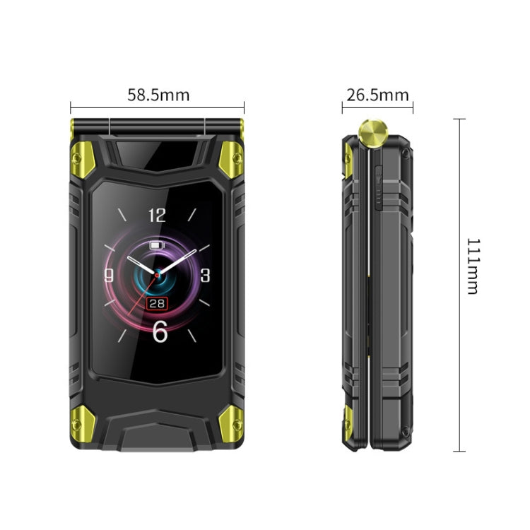 M7+ 4G Dual Screen Flip Elder Rugged Phone, 2.8 inch Inner, 2.4 inch Outer, 6800mAh Battery, 24 Keys, Flashlight, Network: 4G, Dual SIM, SOS, Plug:EU Plug(Black) - Others by PMC Jewellery | Online Shopping South Africa | PMC Jewellery | Buy Now Pay Later Mobicred