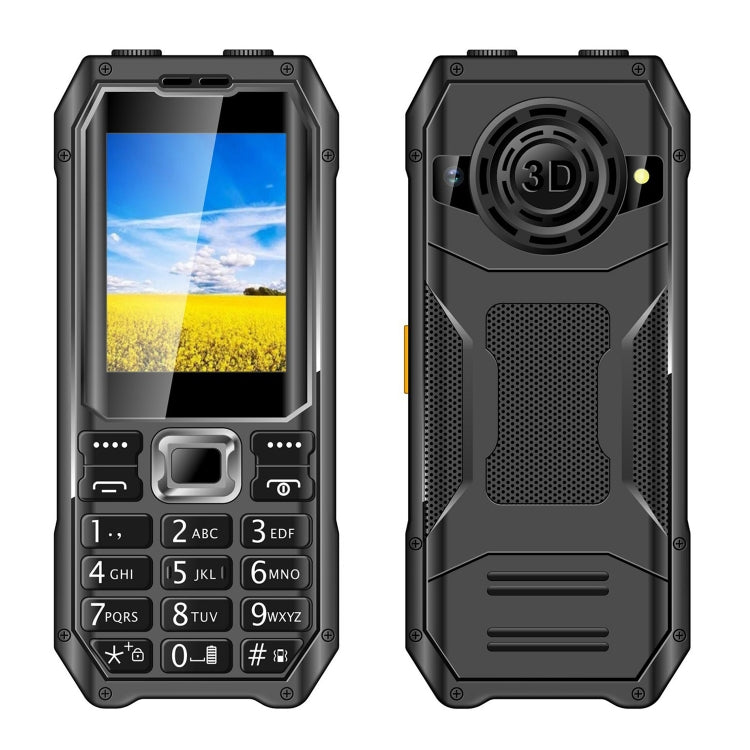 Q6000 Elder Keypad Phone, 2.4 inch, 6800mAh, Dual Flashlights, 21 Keys, SOS, FM, Dual SIM, GSM, Plug:US Plug(Black) - free shipping - PMC Jewellery - Order now!