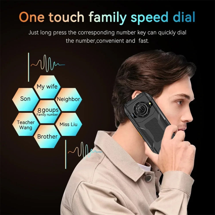 Q6000 Elder Keypad Phone, 2.4 inch, 6800mAh, Dual Flashlights, 21 Keys, SOS, FM, Dual SIM, GSM, Plug:US Plug(Black) - free shipping - PMC Jewellery - Order now!