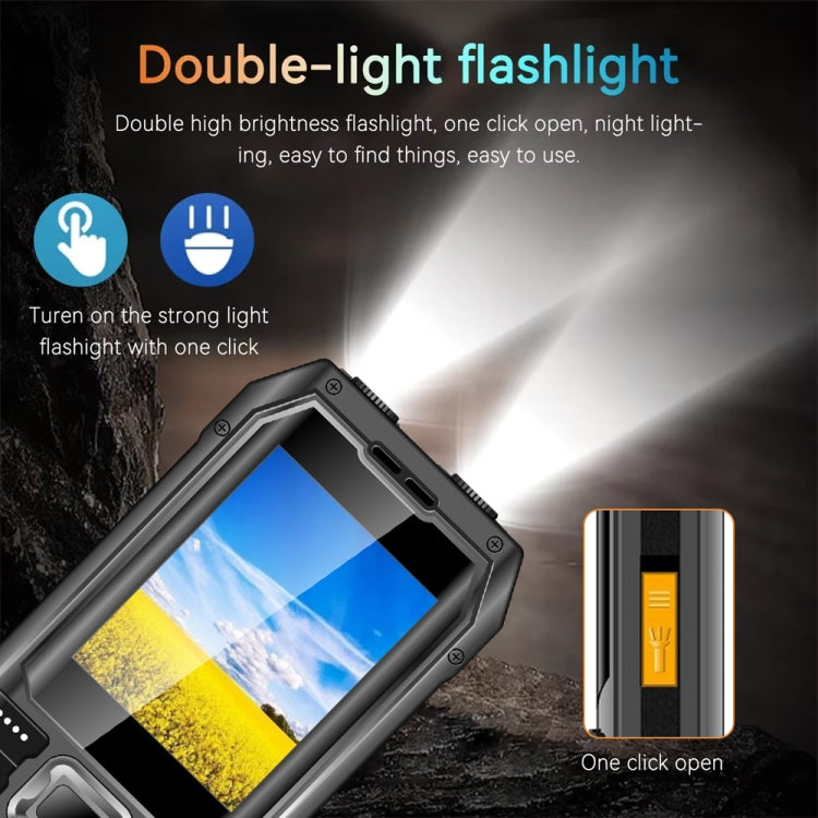 Q6000 Elder Keypad Phone, 2.4 inch, 6800mAh, Dual Flashlights, 21 Keys, SOS, FM, Dual SIM, GSM, Plug:US Plug(Black) - free shipping - PMC Jewellery - Order now!