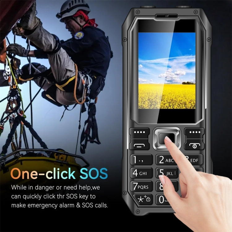 Q6000 Elder Keypad Phone, 2.4 inch, 6800mAh, Dual Flashlights, 21 Keys, SOS, FM, Dual SIM, GSM, Plug:UK Plug(Black) - Others by PMC Jewellery | Online Shopping South Africa | PMC Jewellery | Buy Now Pay Later Mobicred