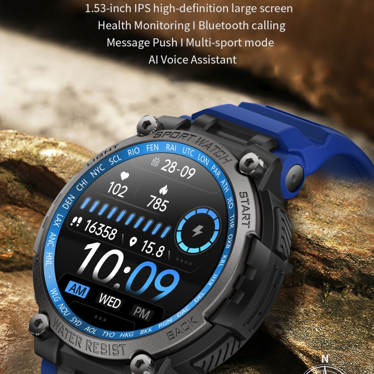 LC17 1.53 inch TFT Round Screen Sports Smart Watch, Heart Rate / Blood Oxygen / Blood Pressure(Blue) - Smart Watches by PMC TechLife | Online Shopping South Africa | PMC TechLife | Buy Now Pay Later Mobicred