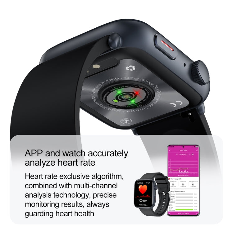T92 1.81 inch IPS Square Screen Smart Watch, Heart Rate / Blood Oxygen / Blood Pressure(Black) - Smart Watches by PMC TechLife | Online Shopping South Africa | PMC TechLife | Buy Now Pay Later Mobicred