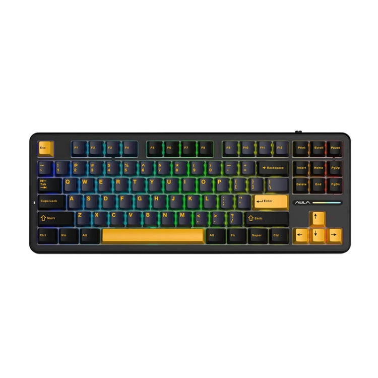 AULA F87 87 Keys Wired/2.4G/Bluetooth Three Model Customized RGB Mechanical Keyboard(Thunder Black) - free shipping - PMC TechLife - Order now!