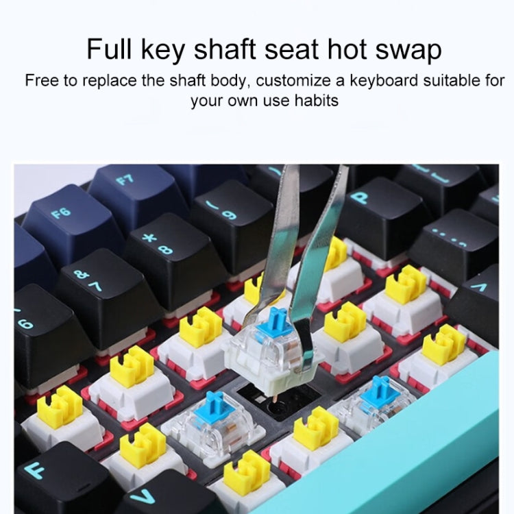 AULA F87 Pro 87 Keys Wired/2.4G/Bluetooth Three Model Customized RGB Mechanical Keyboard(Ash Wood Shaft V4) - free shipping - PMC TechLife - Order now!