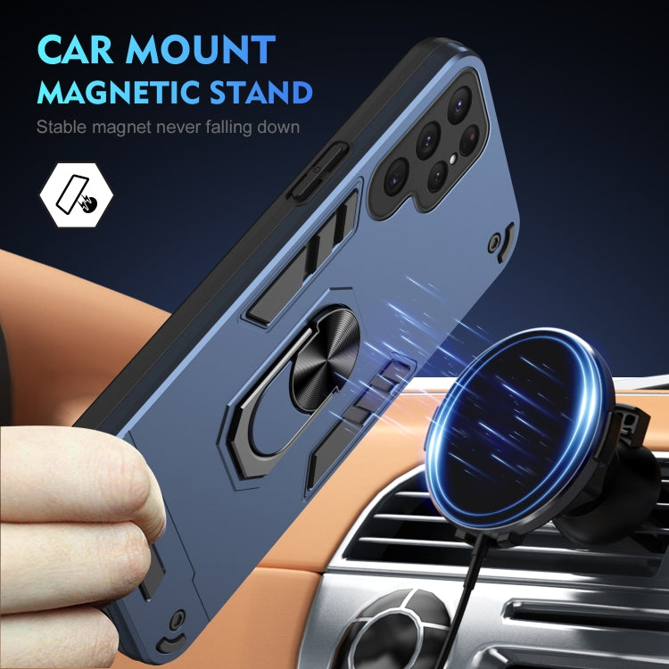 For Samsung Galaxy S25 Ultra 5G Shockproof Metal Ring Holder Phone Case(Blue) - Galaxy S25 Ultra 5G Cases by PMC Jewellery | Online Shopping South Africa | PMC Jewellery | Buy Now Pay Later Mobicred