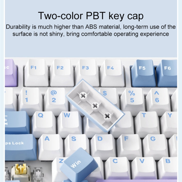 AULA F99 99 Keys Wired/2.4G/Bluetooth Three Model Customized RGB Mechanical Keyboard(Smoky Blue Sea Fog) - free shipping - PMC TechLife - Order now!