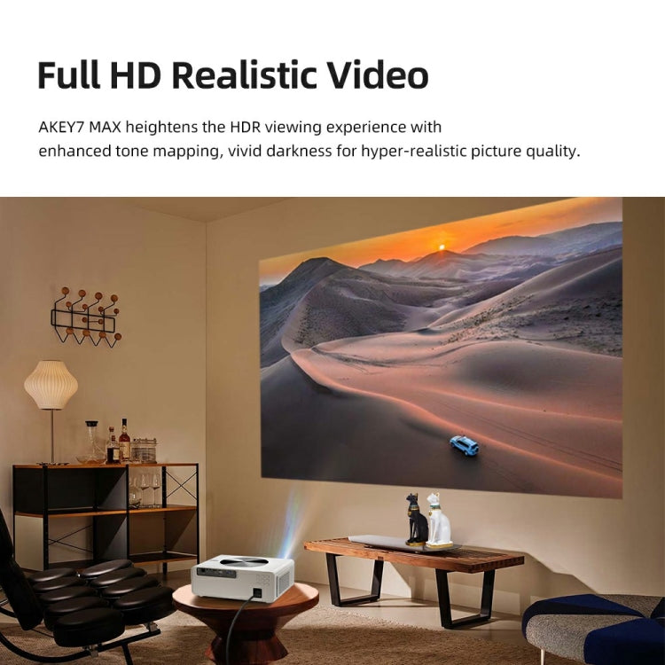 AUN AKEY7 MAX 1920x1080P HD Android LCD Projector AU Plug(White) - LED Projector by AUN | Online Shopping South Africa | PMc TechLife | Buy Now Pay Later Mobicred