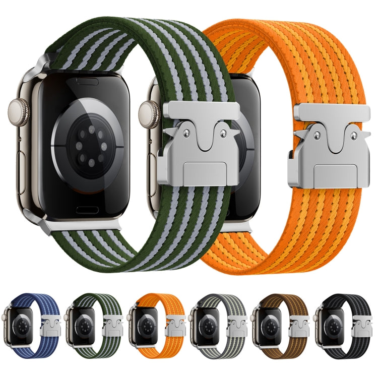 For Apple Watch 46mm / 49mm / 45mm / 44mm Parachute Buckle 4-Stripe Braided Nylon Watch Band(Full Blue) - free shipping - PMc TechLife - Order now!
