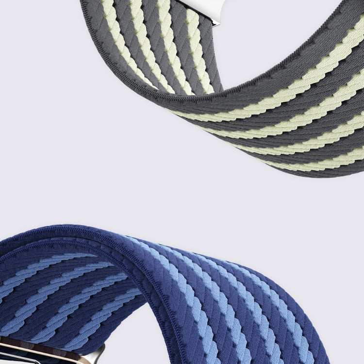 For Apple Watch 42mm / 41mm / 40mm / 38mm Parachute Buckle 4-Stripe Braided Nylon Watch Band(Green White) - free shipping - PMc TechLife - Order now!