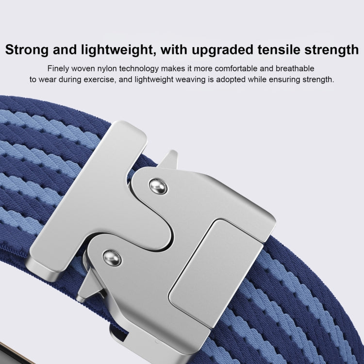 For Apple Watch 42mm / 41mm / 40mm / 38mm Parachute Buckle 4-Stripe Braided Nylon Watch Band(Full Blue) - free shipping - PMc TechLife - Order now!