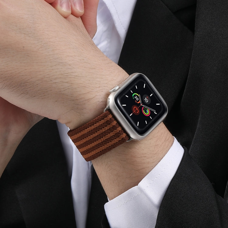 For Apple Watch 46mm / 49mm / 45mm / 44mm Parachute Buckle 4-Stripe Braided Nylon Watch Band(Grey Light Yellow) - free shipping - PMc TechLife - Order now!