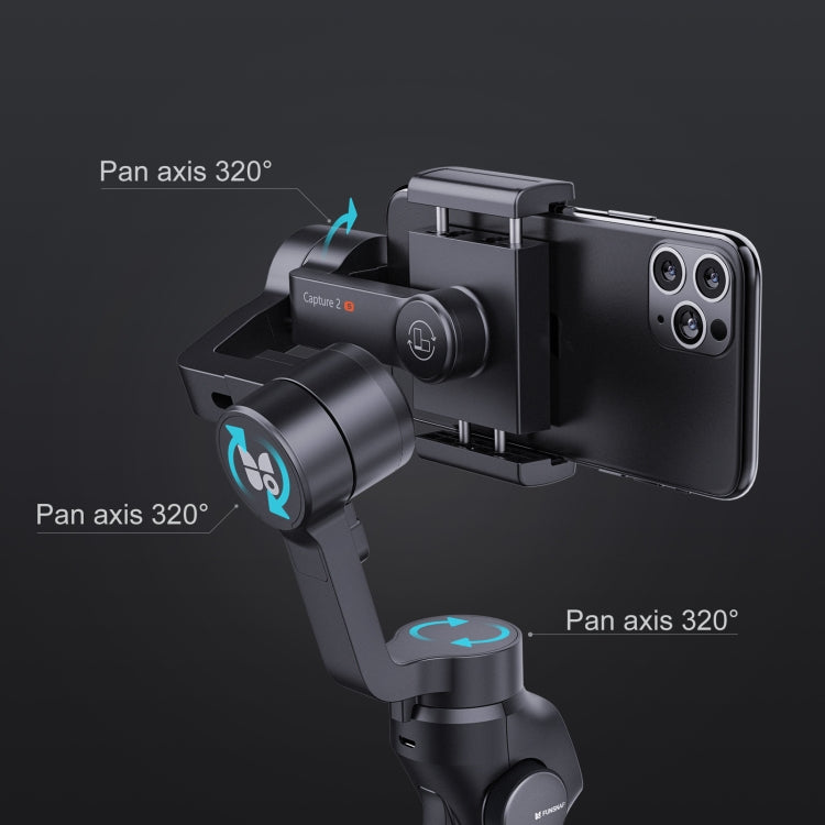 FUNSNAP Capture 2s Smart 3-Axis Handheld Gimbal Phone Live Stabilizer, Basic Version(Black) - free shipping - PMC TechLife - Order now!