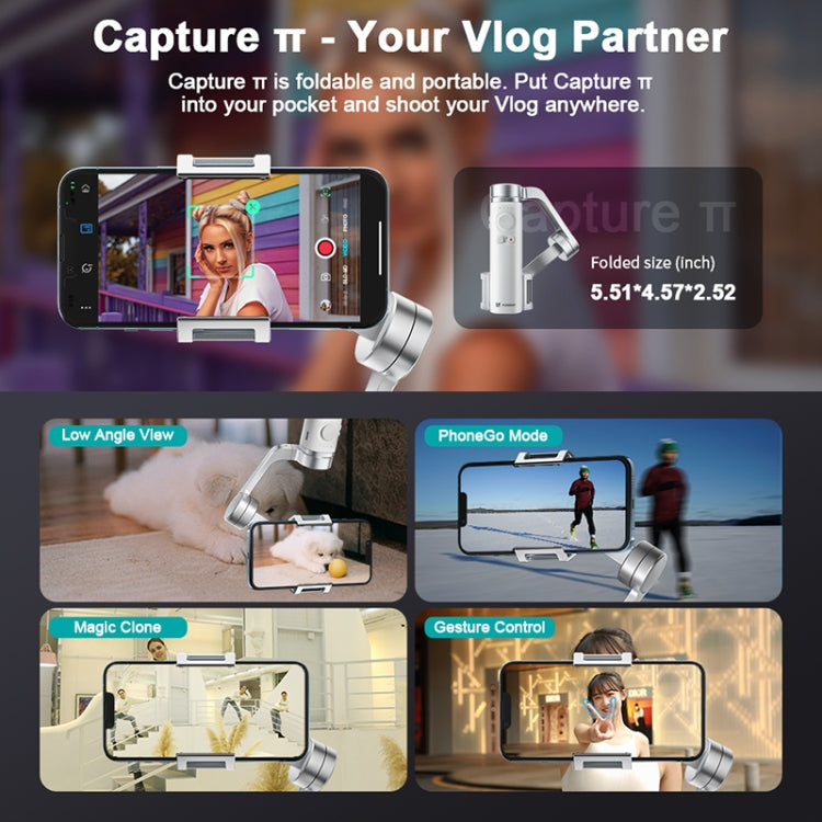 FUNSNAP Capture �� Aluminum Alloy Arm 3-Axis Handheld Phone Gimbal, Combo Version(Grey) - free shipping - PMC TechLife - Order now!