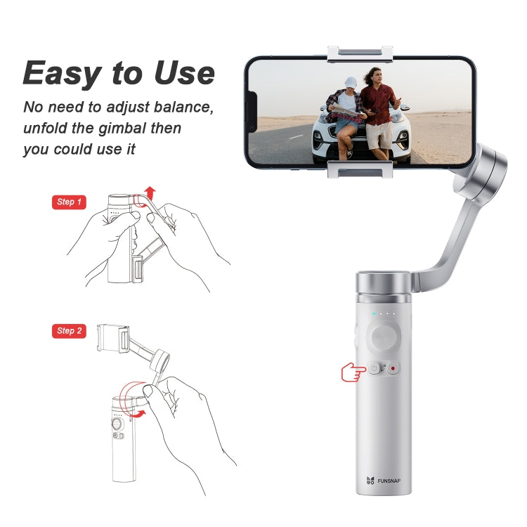 FUNSNAP Capture �� Aluminum Alloy Arm 3-Axis Handheld Phone Gimbal, Combo Version(Grey) - free shipping - PMC TechLife - Order now!