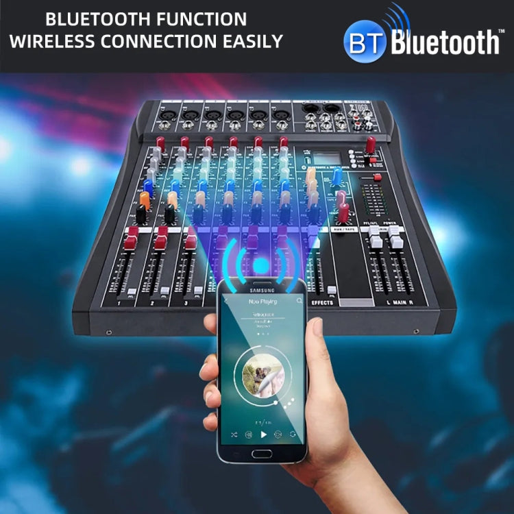 XTUGA CT60X 6-Channels Audio Mixer DJ Mixing Console with 48V Power Supply(AU Plug) - Live Sound Effects Processors by XTUGA | Online Shopping South Africa | PMC TechLife | Buy Now Pay Later Mobicred