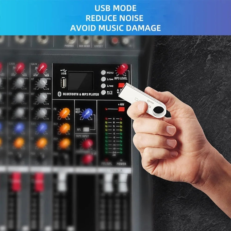 XTUGA CT60X 6-Channels Audio Mixer DJ Mixing Console with 48V Power Supply(AU Plug) - Live Sound Effects Processors by XTUGA | Online Shopping South Africa | PMC TechLife | Buy Now Pay Later Mobicred