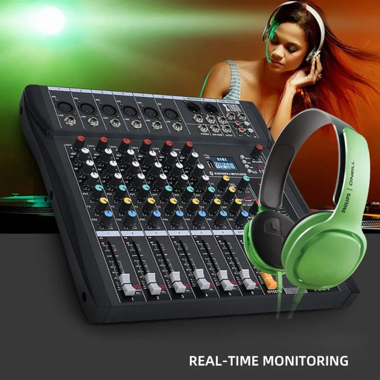 XTUGA CT60X 6-Channels Audio Mixer DJ Mixing Console with 48V Power Supply(UK Plug) - Live Sound Effects Processors by XTUGA | Online Shopping South Africa | PMC TechLife | Buy Now Pay Later Mobicred