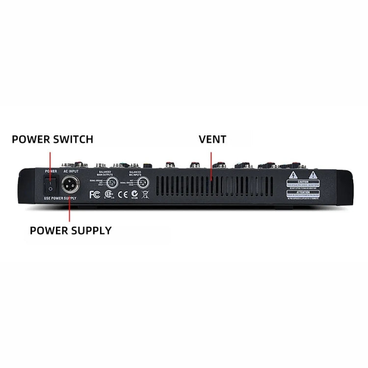 XTUGA CT60X 6-Channels Audio Mixer DJ Mixing Console with 48V Power Supply(UK Plug) - Live Sound Effects Processors by XTUGA | Online Shopping South Africa | PMC TechLife | Buy Now Pay Later Mobicred