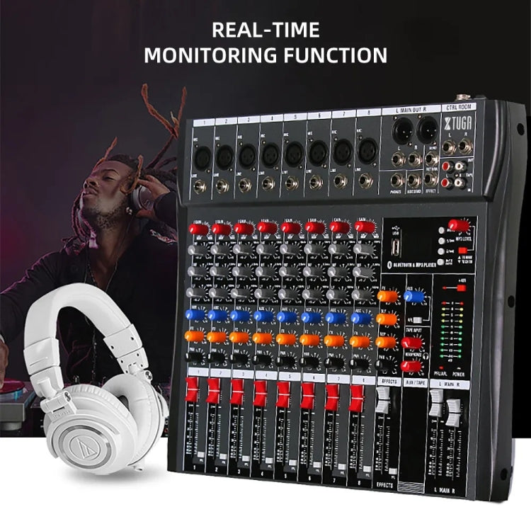 XTUGA CT80X 8-Channels Audio Mixer DJ Mixing Console with 48V Power Supply(UK Plug) - free shipping - PMC TechLife - Order now!