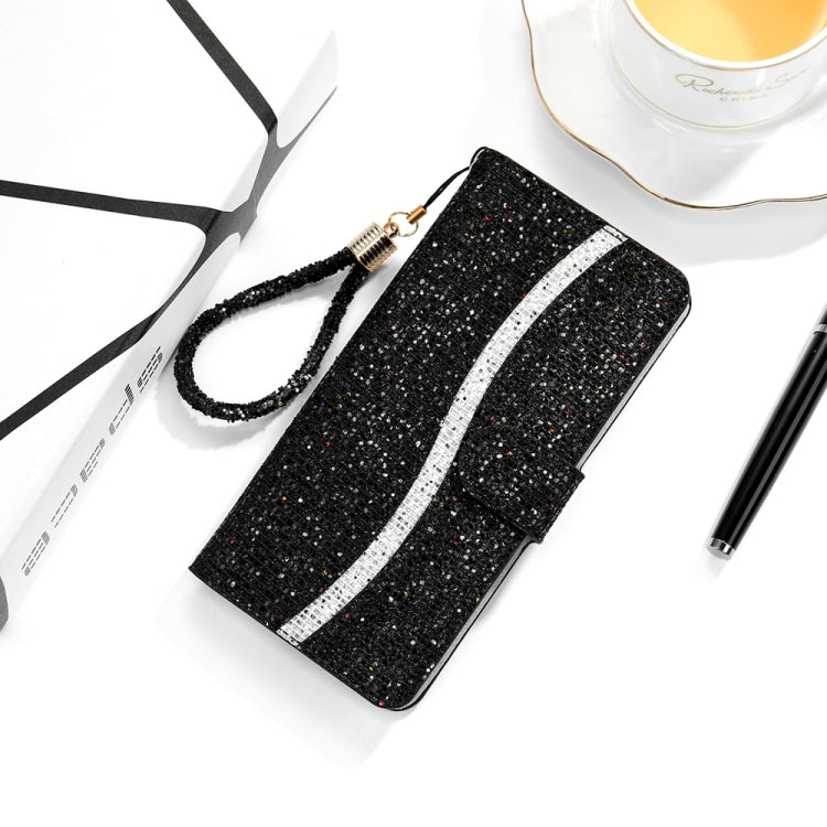 For Samsung Galaxy S25 Ultra 5G Glitter Powder Filp Leather Phone Case(Black) - Galaxy S25 Ultra 5G Cases by PMC Jewellery | Online Shopping South Africa | PMC Jewellery | Buy Now Pay Later Mobicred